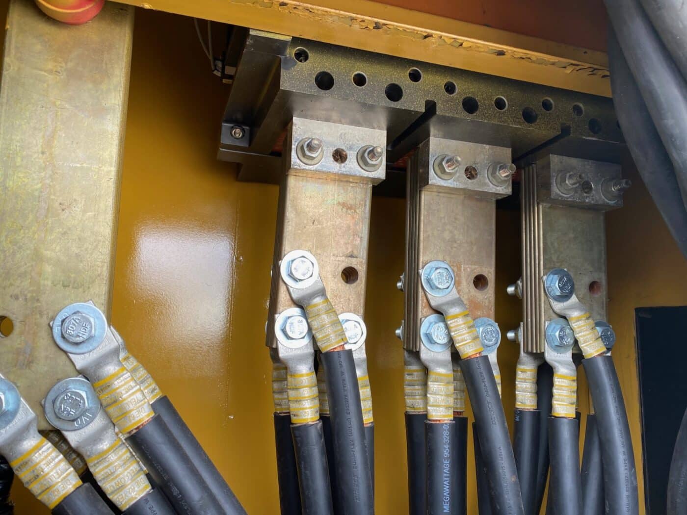 Inside Of 1750kW Generator Looking At Generator Connections.