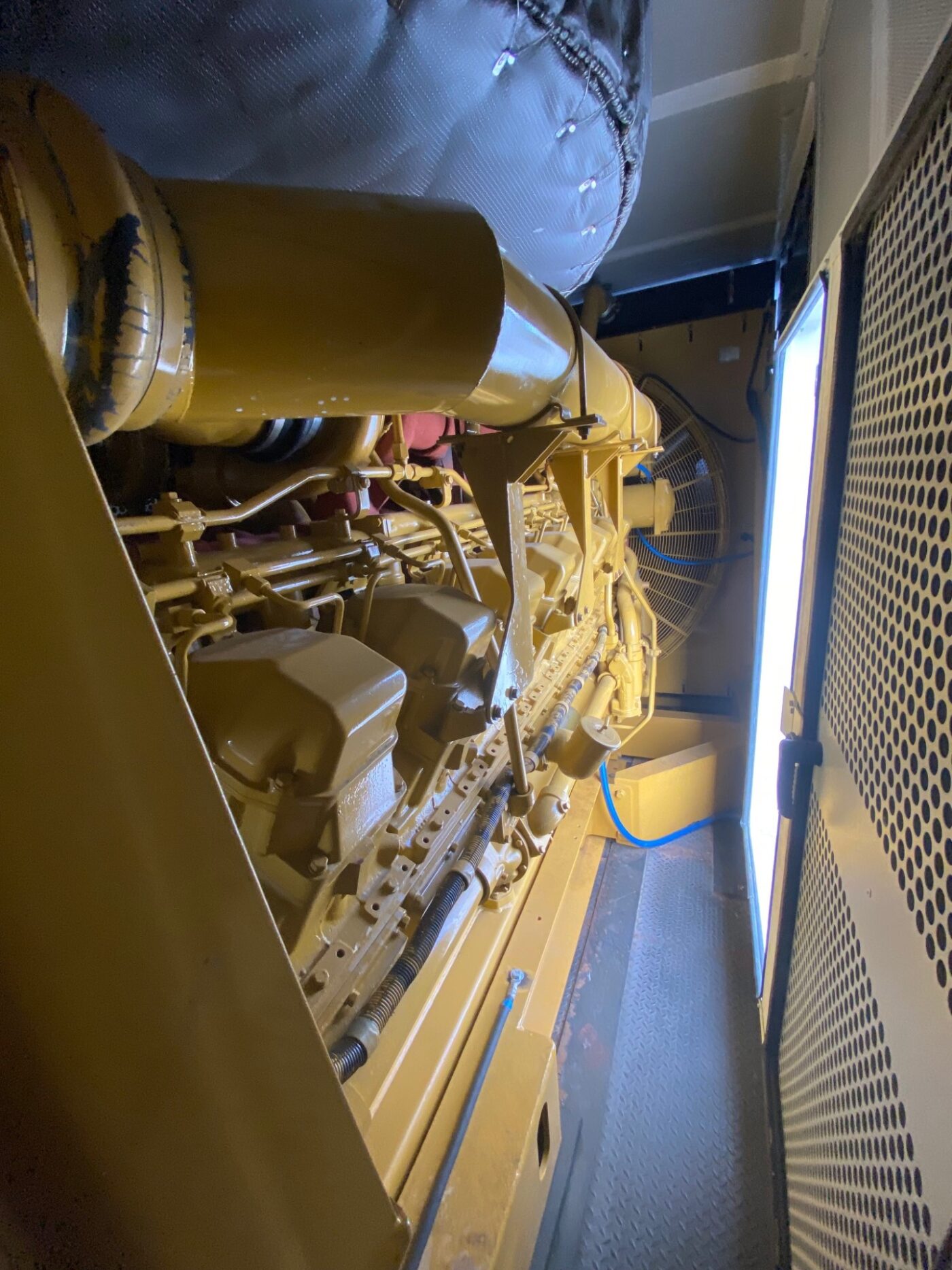 Inside Of 1750kW Generator Looking At Engine.