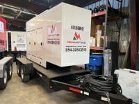 MegaWattage Portable Commercial Generator Mounted On A Trailer.