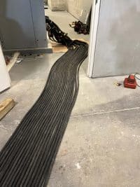 Generator Cables Neatly Laid On The Ground For Connection.
